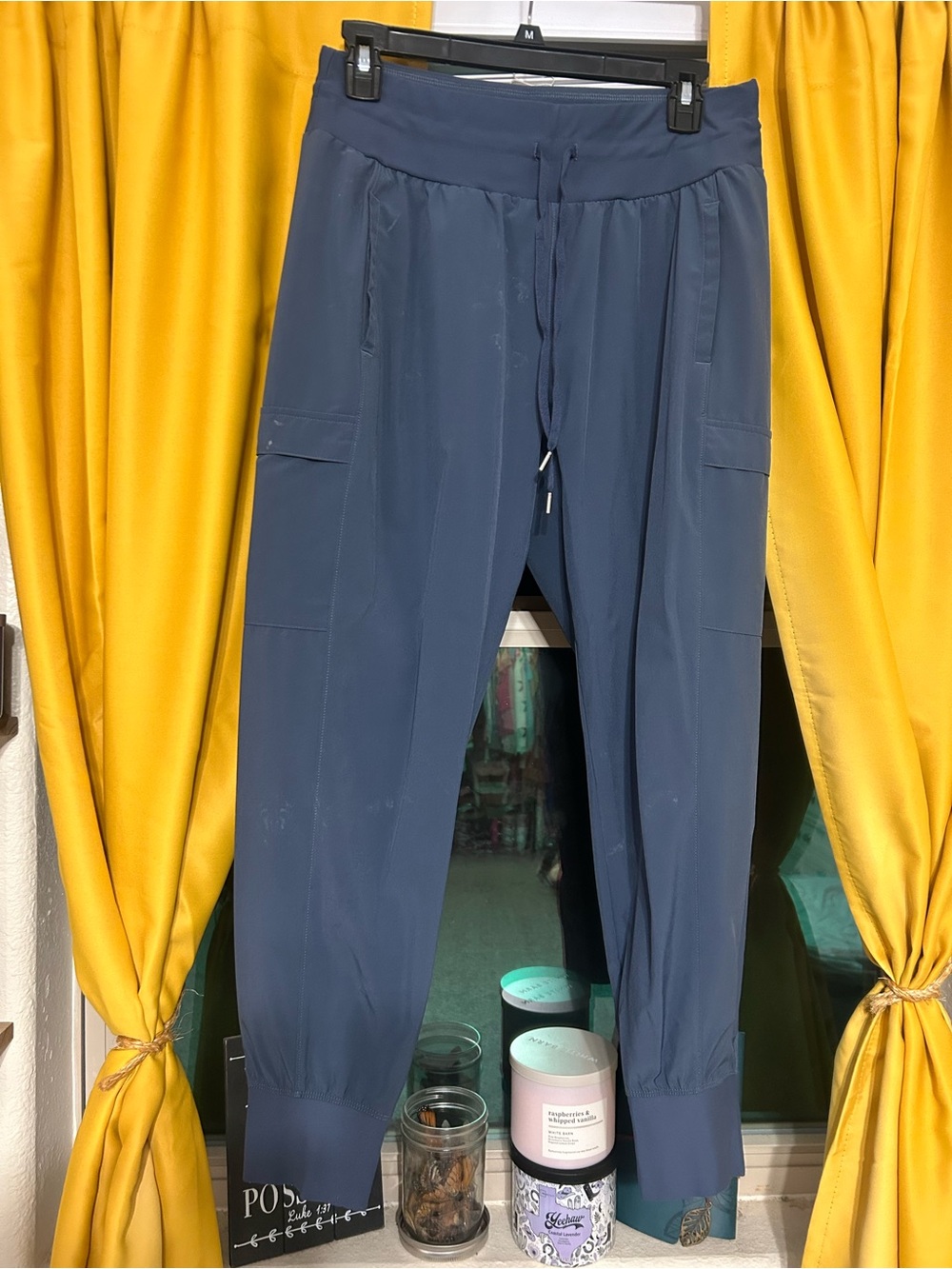 Women's Navy Blue Cargo-Style Jogger Pants
